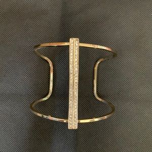 Pave cuff bracelet in gold finish